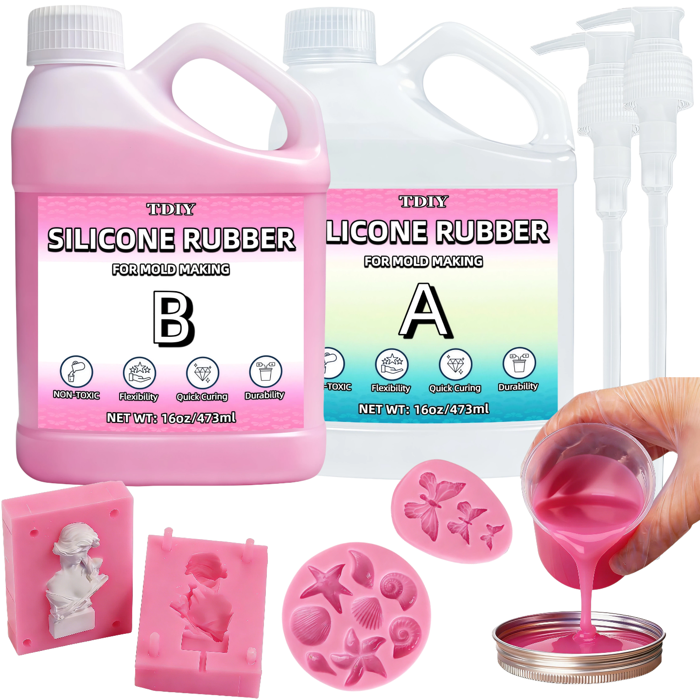 Waxing Kit Home - Ultra-Elastic 10A Resin silicone mold Kit