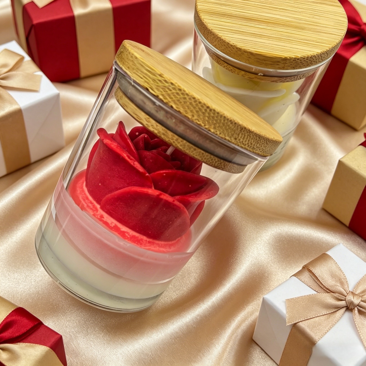 Rose cup flower-shaped candle, - Waxing Kit Home recensie en prijs